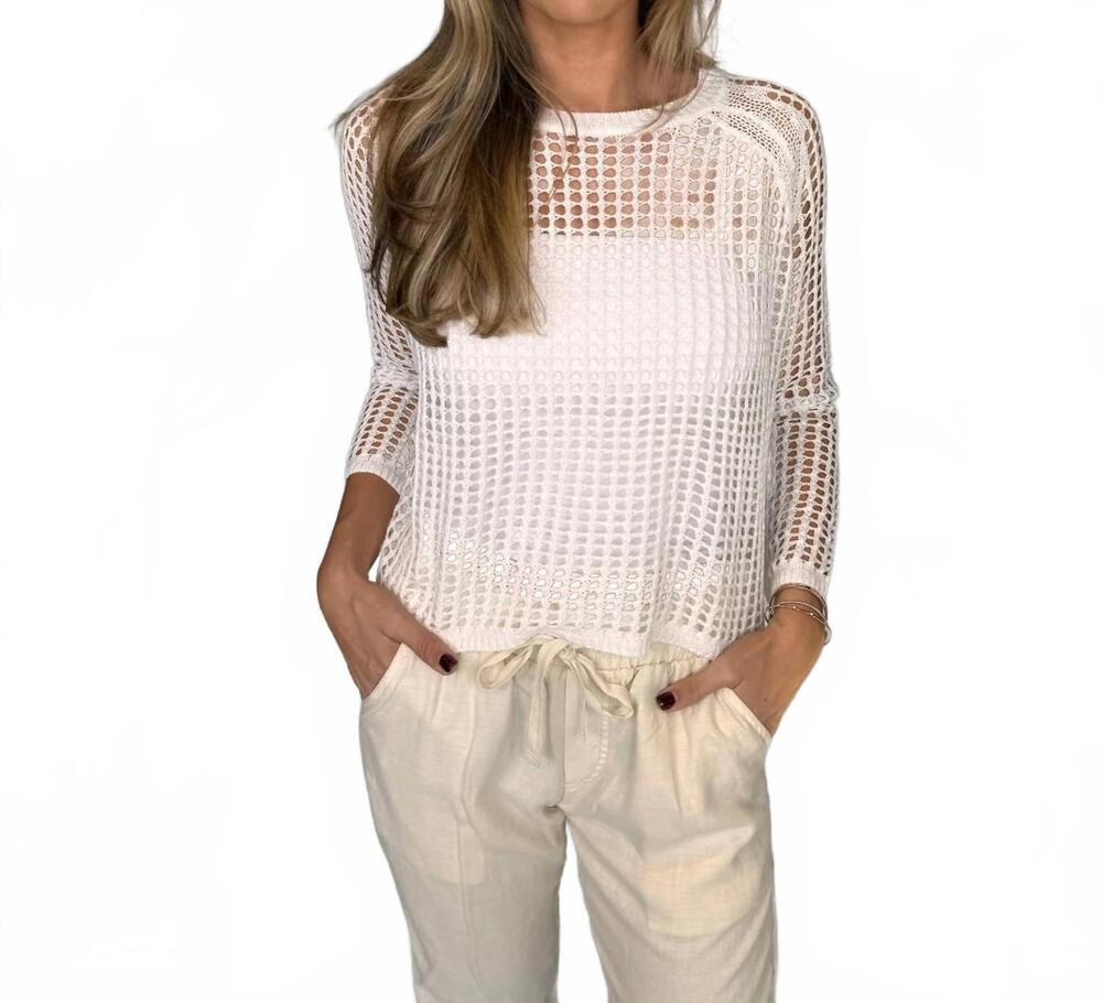 NEW STITCHDROP daily mesh sweater in white